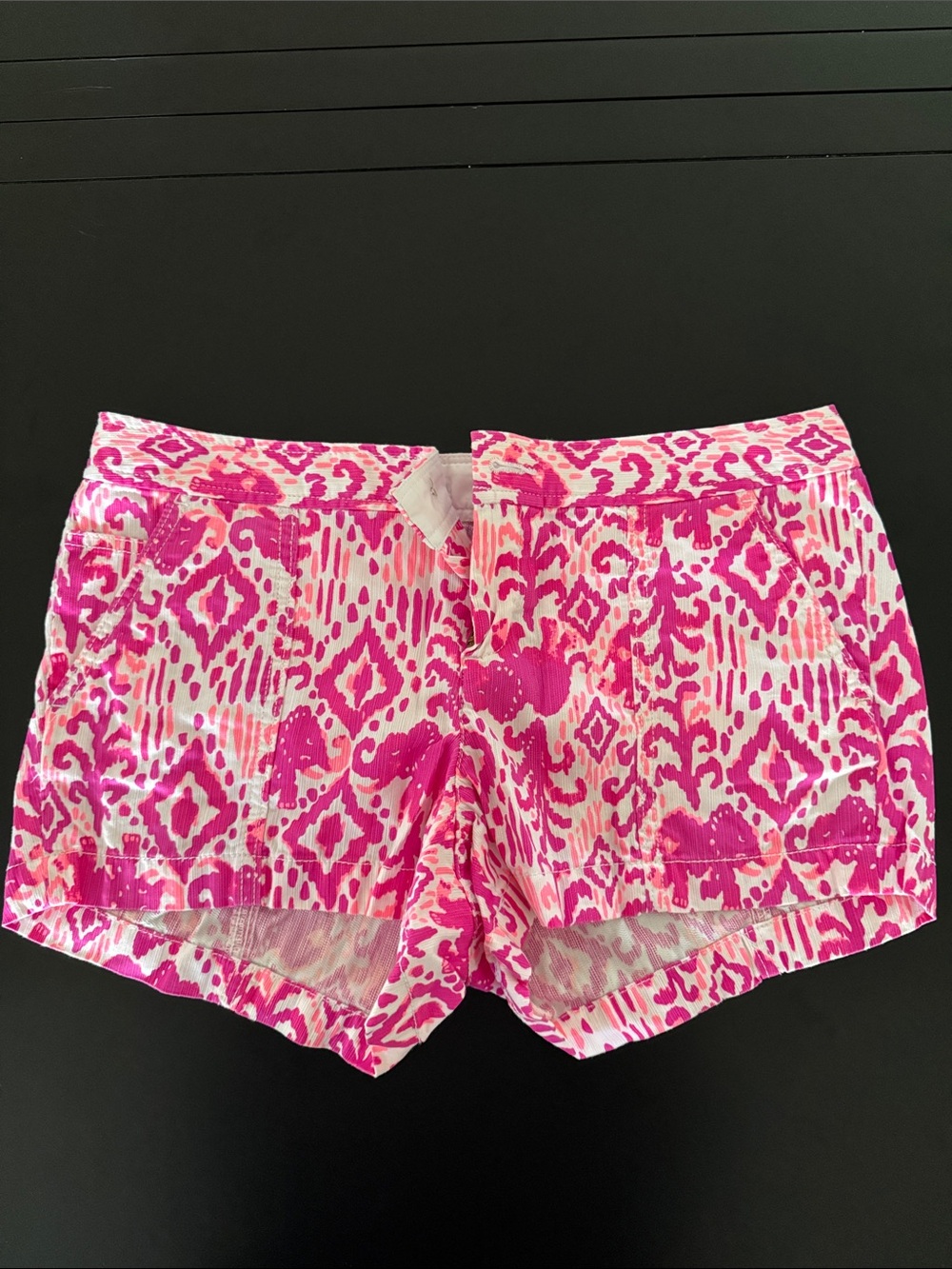 Lilly Pulitzer Hot Pink Ikat Print Bermuda Shorts